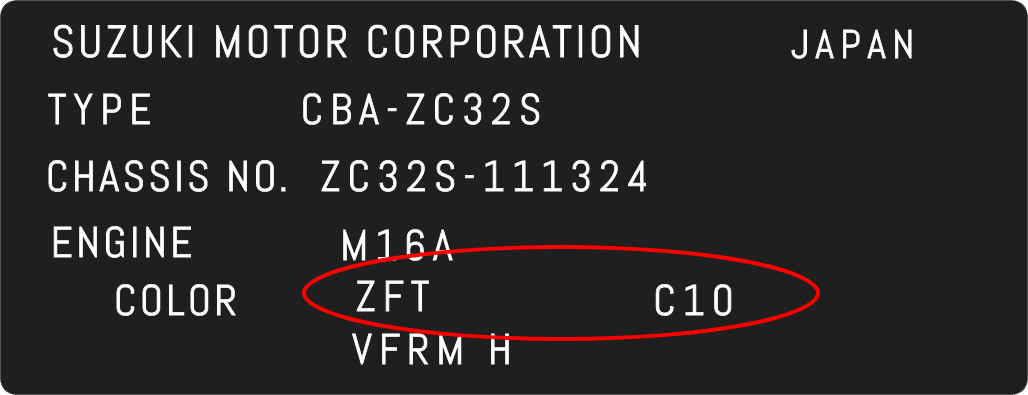 Suzuki Color Location